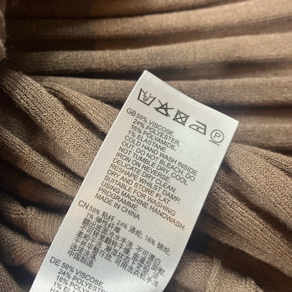 Reiss Brown Petite Vinette Midi Knitted Dress - Picture 9 of 9